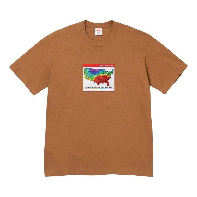Тениска Supreme Weather Map Graphic T-Shirt Кафяво | SUP-FW23-137