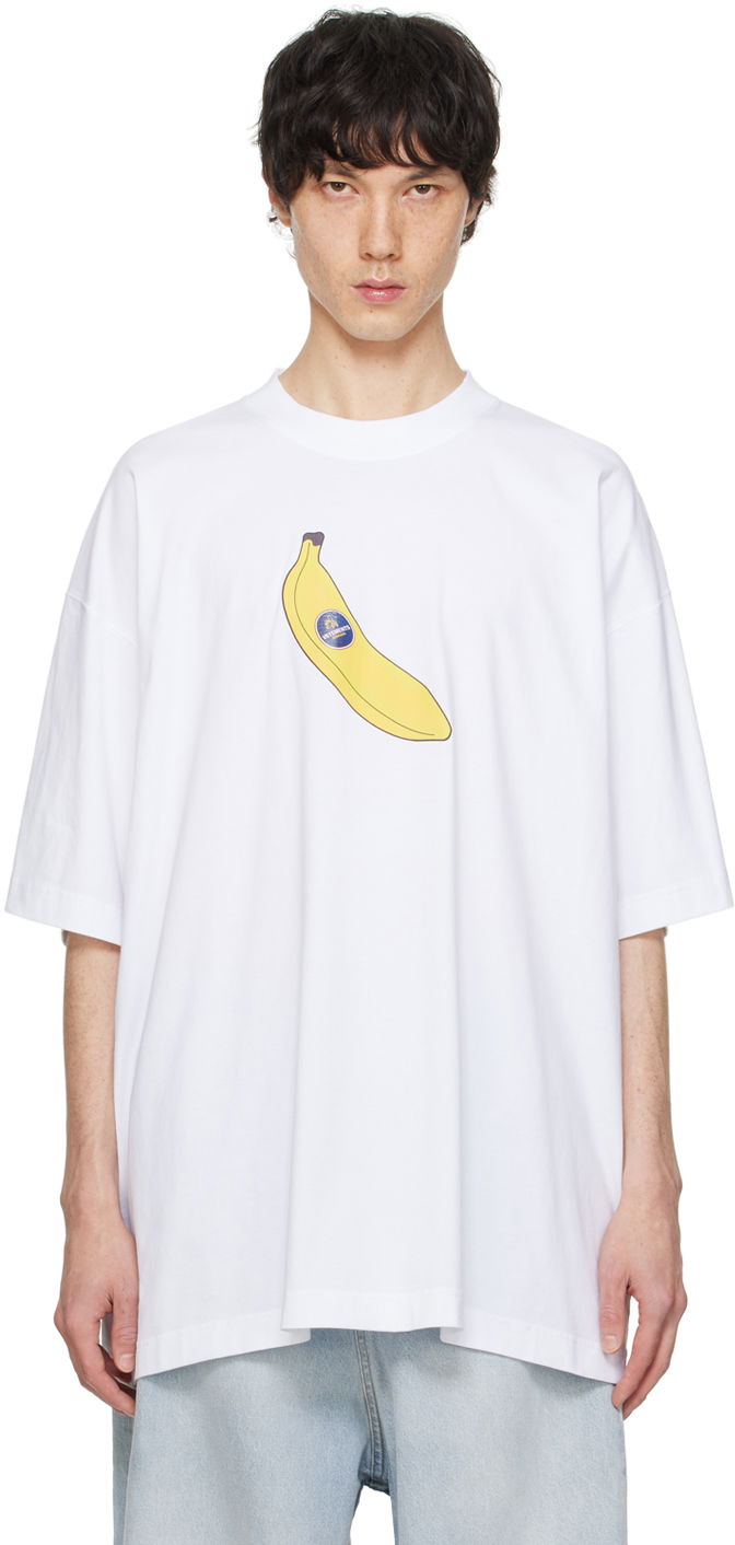 Тениска VETEMENTS Banana T-Shirt Бяло | UE64TR380W