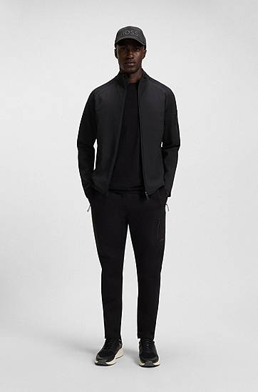 Суитчър BOSS Regular-Fit Zip-Up Sweatshirt with Reflective Details Черно | 50543906, 1