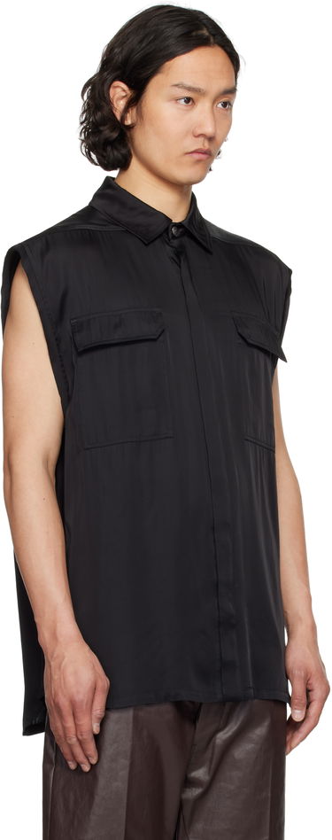 Риза Rick Owens Rick Owens Hollywood Jumbo Sleeveless Shirt Черно | RR01E5239 S, 4