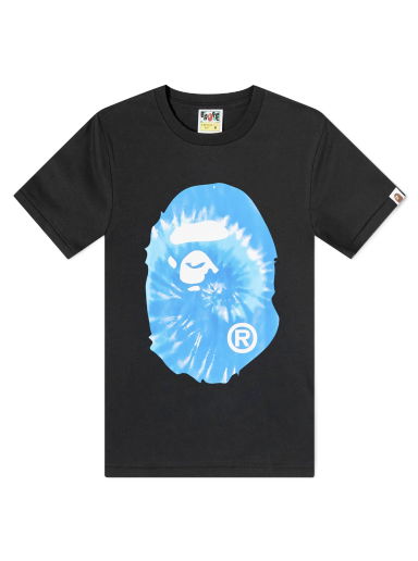 Тениска BAPE Tie Dye Big Ape Head T-Shirt Black Blue Черно | 001TEJ302040L-BKB