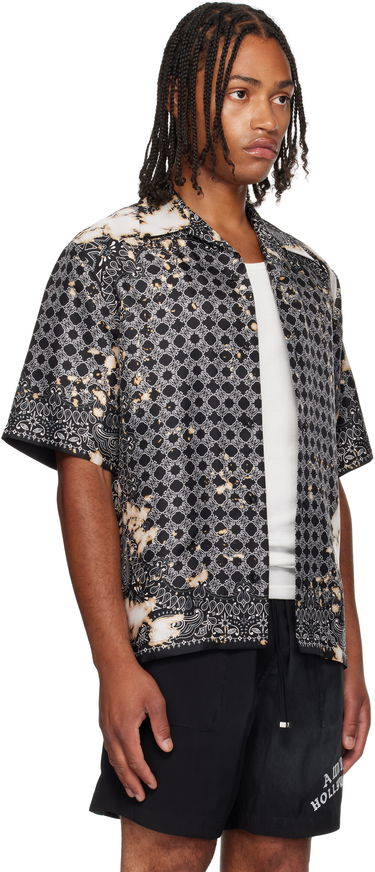 Риза AMIRI Bleach Bandana Bowling Shirt Синьо | AMSTCA1159, 4