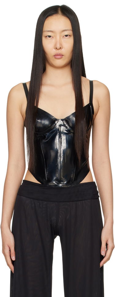 Потник Miaou Miaou Kiko Vinyl Corset Top Черно | 7075LTXBLK, 0