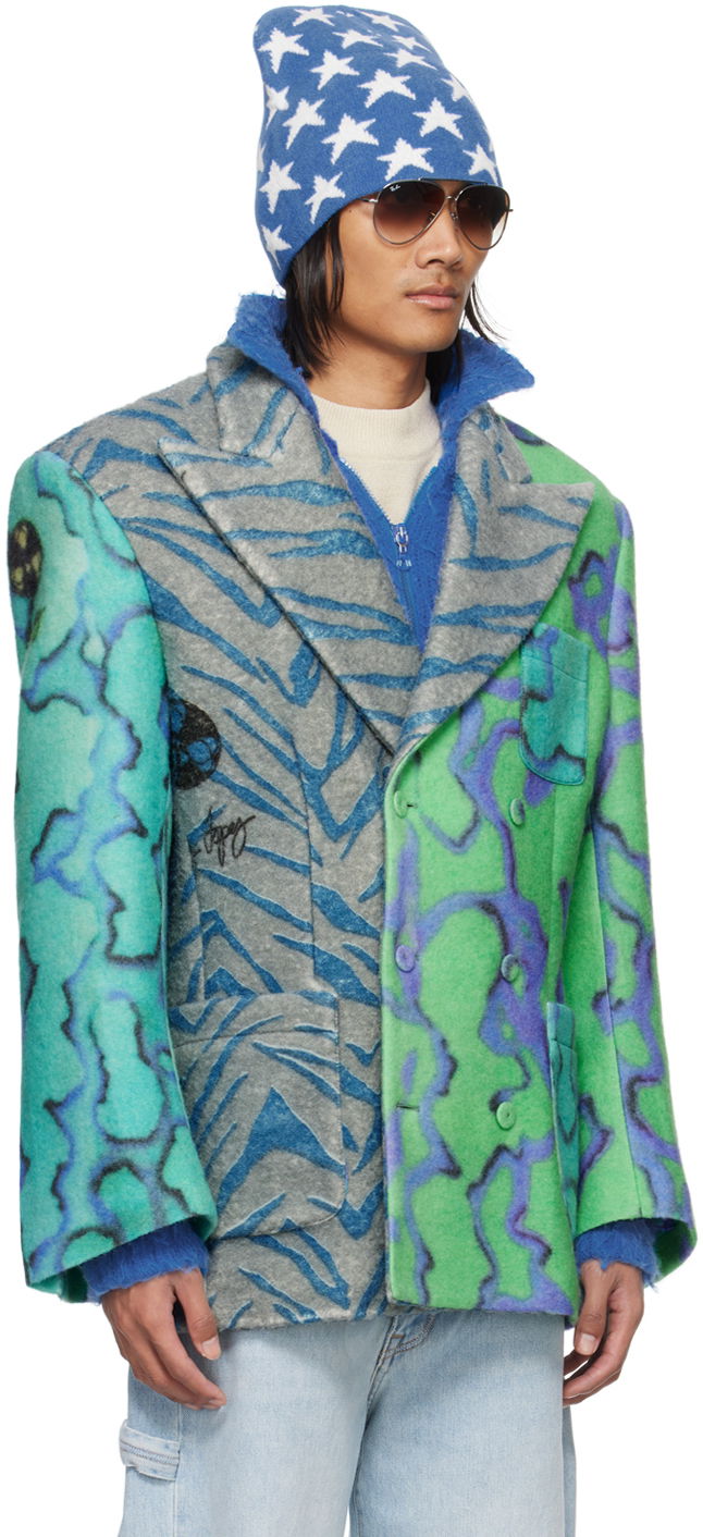 Яке ERL ERL Printed Blazer Зелено | ERL07J032, 1