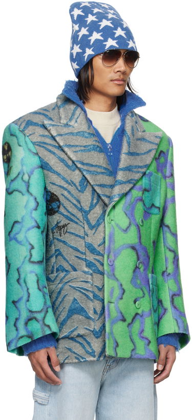 Яке ERL ERL Printed Blazer Зелено | ERL07J032, 1
