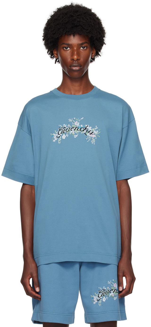 Blue Floral Logo T-Shirt