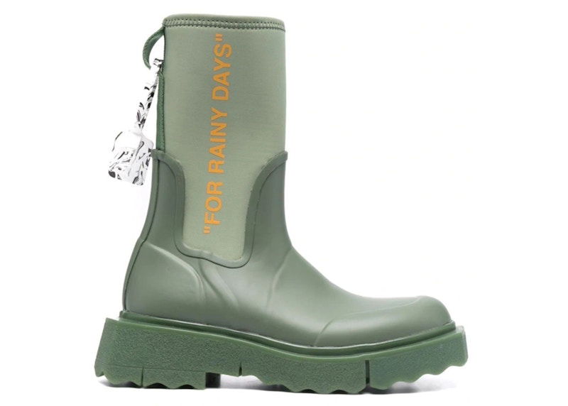 Кецове и обувки Off-White Zip-tie Rain Boots Green W Зелено | OWIA265F21MAT0015720, 0