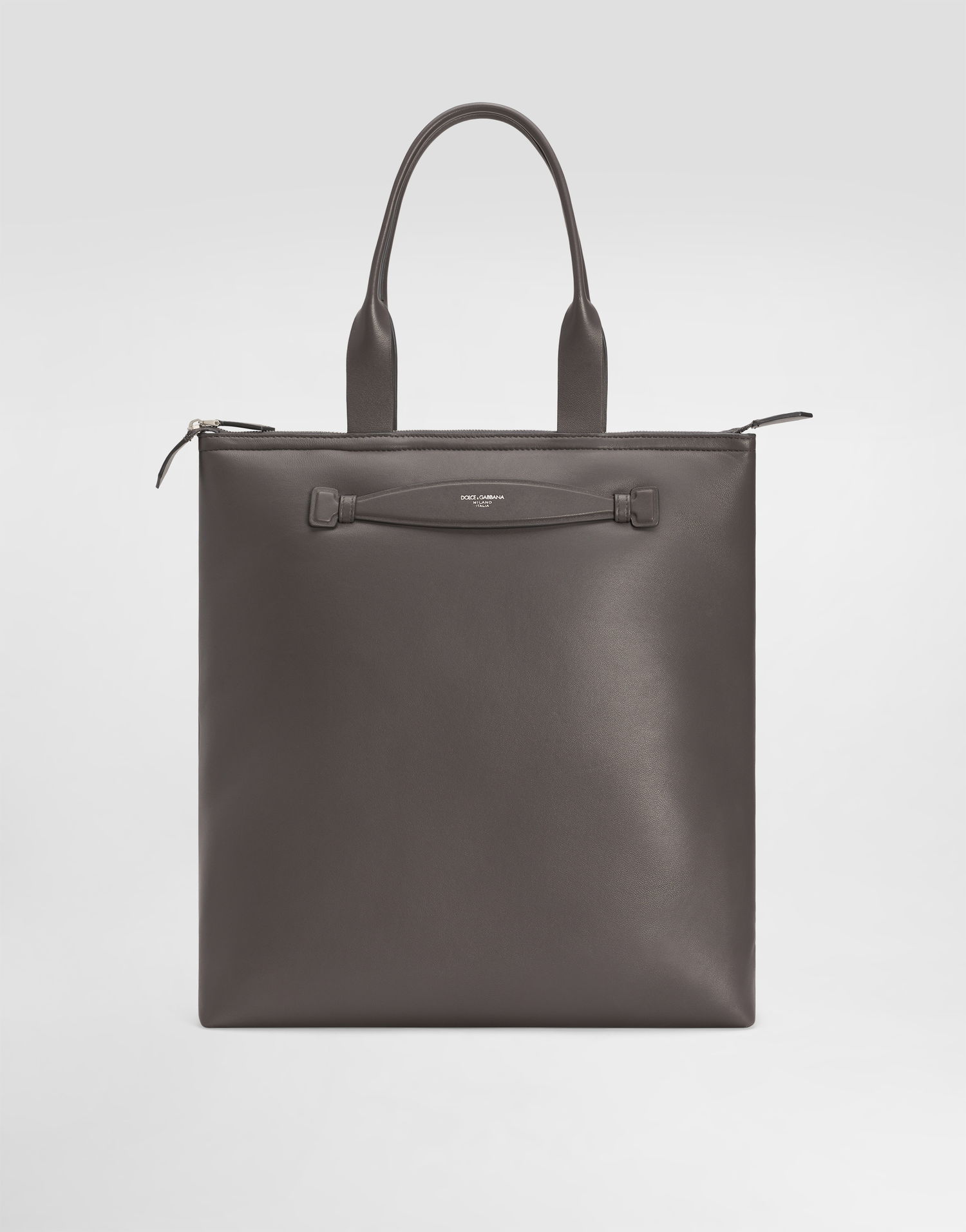 Голяма пазарска чанта Dolce & Gabbana Dolce & Gabbana Nappa Leather Shopper Сиво | BM2415AF98480730, 0