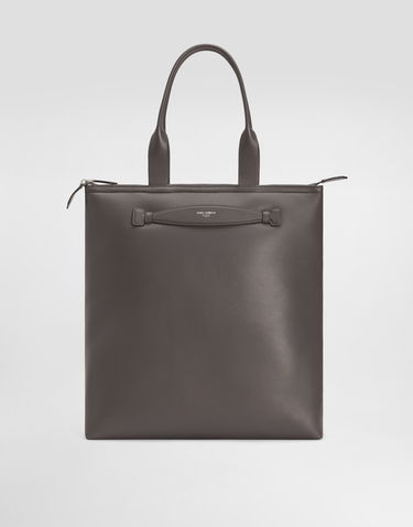 Голяма пазарска чанта Dolce & Gabbana Dolce & Gabbana Nappa Leather Shopper Сиво | BM2415AF98480730, 0