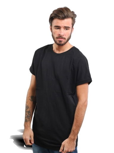 Тениска Urban Classics Long Shaped Turnup Черно | TB1561 black