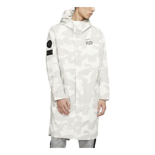 Парка Nike Sportswear Windproof Camouflage Mid-Length Hooded Windbreaker Бяло | CK2537-072, 0