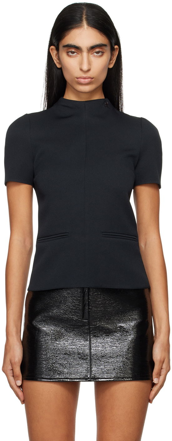 Пуловер Courrèges Courrèges High Collar Top Черно | 324CTO344PL0007, 0