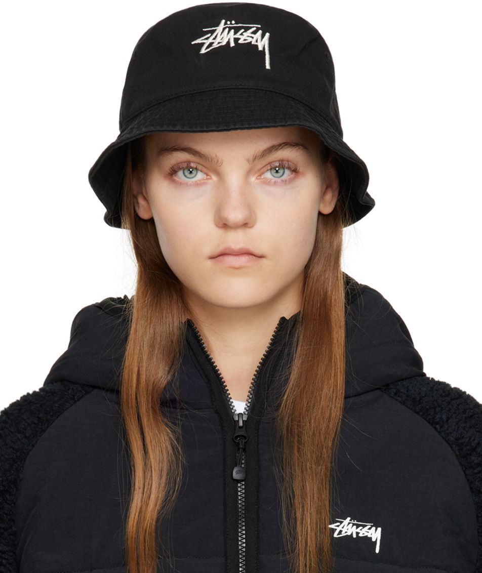 Шапка Stüssy Black Big Stock Bucket Hat Черно | 1321182, 0