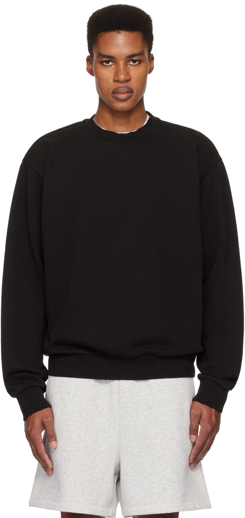 Суитчър SKIMS Terry Classic Crewneck Sweatshirt Черно | PL-PLO-6410M