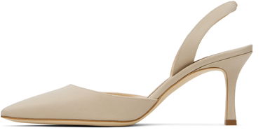 Аксесоари Manolo Blahnik Manolo Blahnik Carolyne 70 Slingback Heeled Sandals Бежово | 225-1891, 2