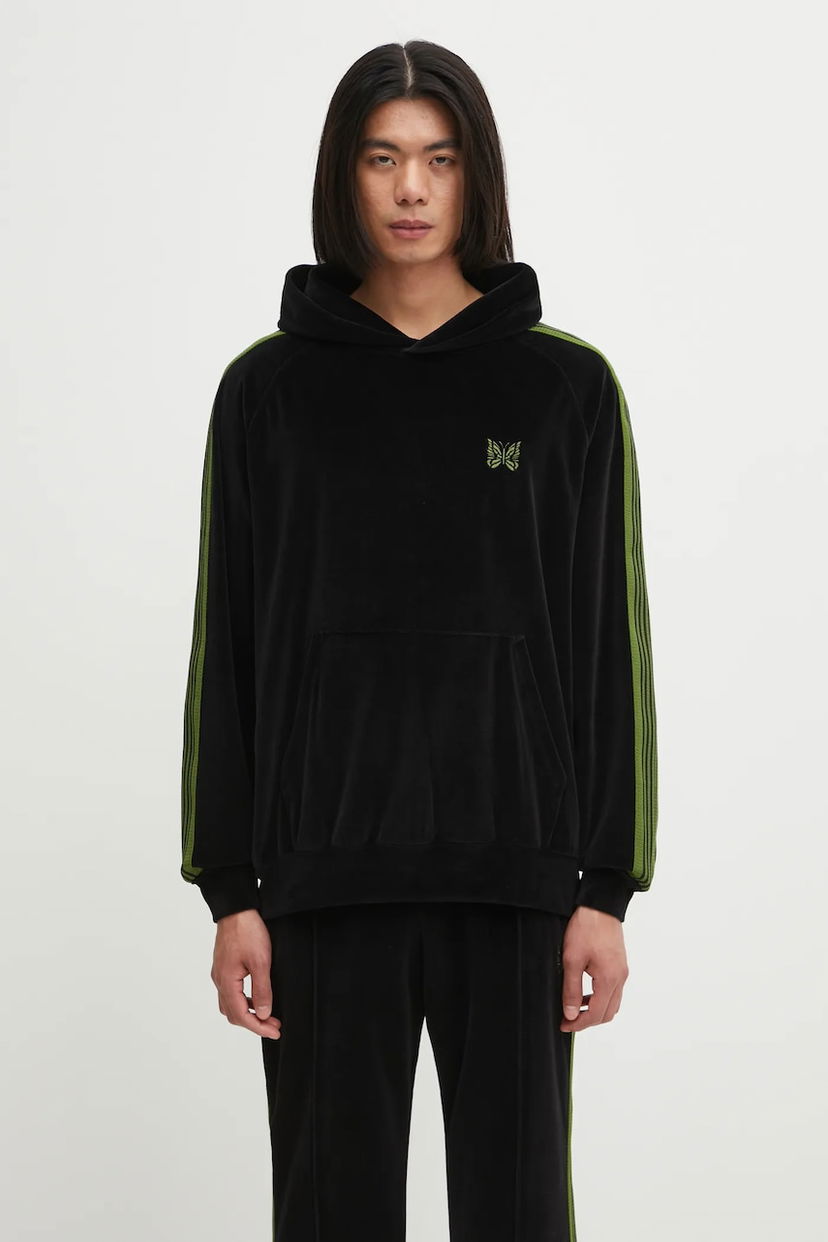 Суитчър Needles Needles Track Hoody with Olive Stripes and Butterfly Logo Черно | RW324