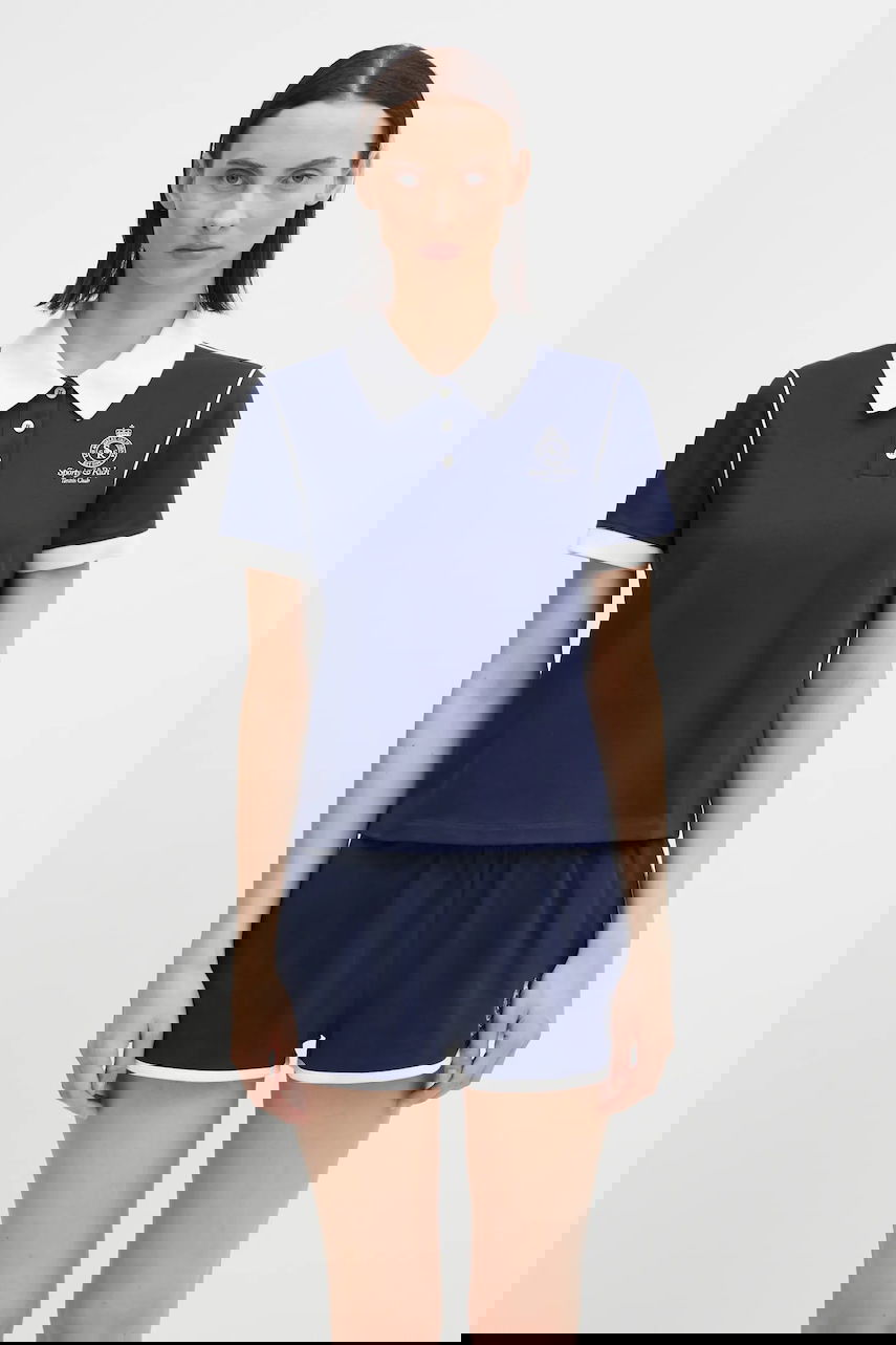 Комплект Sporty & Rich Crown 70S Pique Polo Shirt and Shorts Set Тъмно синьо | TO057621304BL107, 0