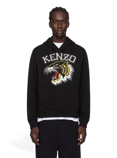 Суитчър KENZO Paris Tiger Varsity Hoodie Черно | FE55SW1864MF