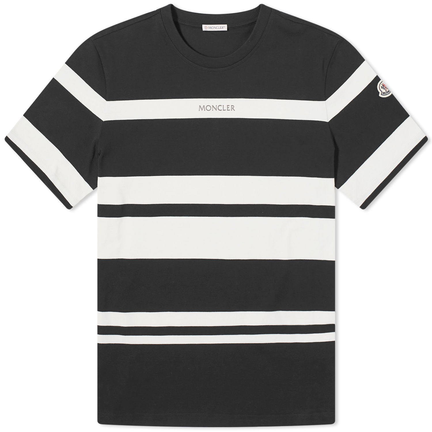 Тениска Moncler Stripe Logo T-Shirt Черно | 8C000-55-89AHZ-P90, 0