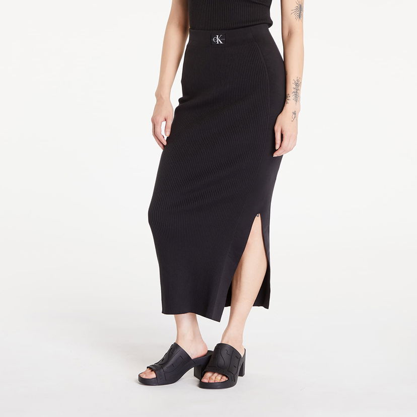 Пола CALVIN KLEIN Soft Ribbed Lyocell Maxi Skirt Black Черно | J20J223606 BEH