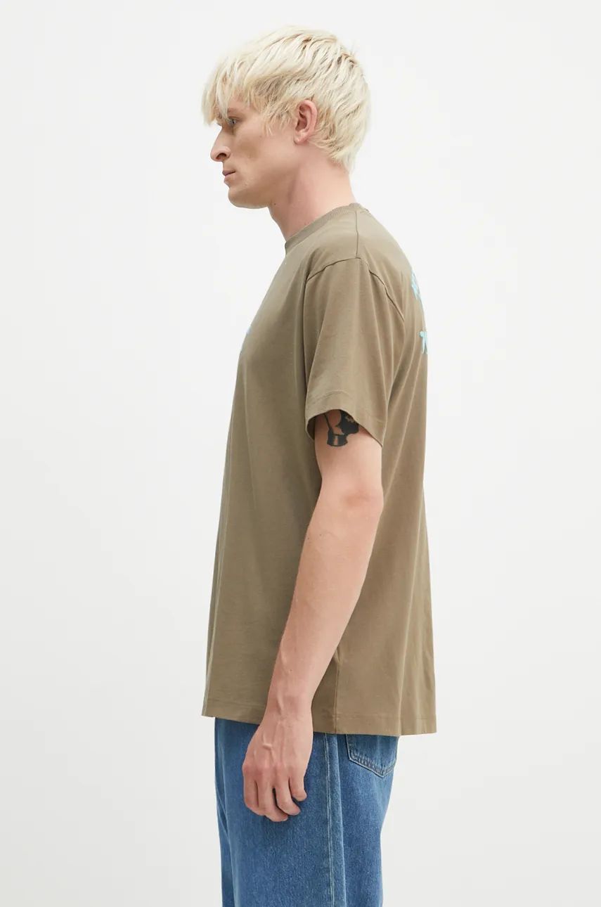 Тениска Marcelo Burlon Vintage Logo Basic T-Shirt Print Зелено | CMAA056F24JER0066E4D, 1