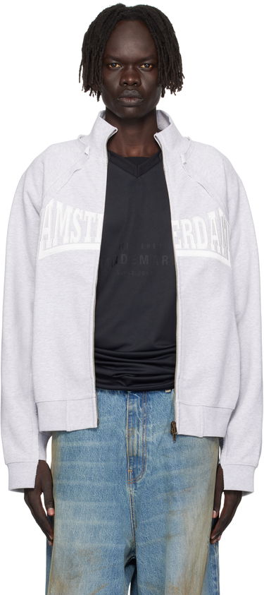 Суитчър VETEMENTS Vetements 'Amsterdam' Zip-Up Sweatshirt Сиво | UH76ZU760GG, 0