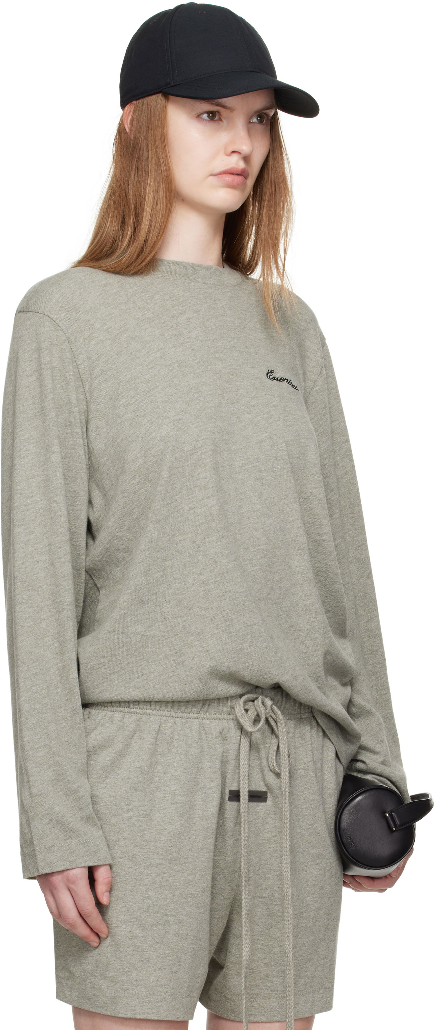 Тениска Fear of God Fear of God ESSENTIALS Classic Fit Long Sleeve T-Shirt Черно | 125SP255885FW, 1