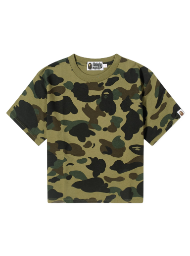 Тениска BAPE 1St Camo Cropped T-Shirt Зелено | 001CSJ802002L-GRN