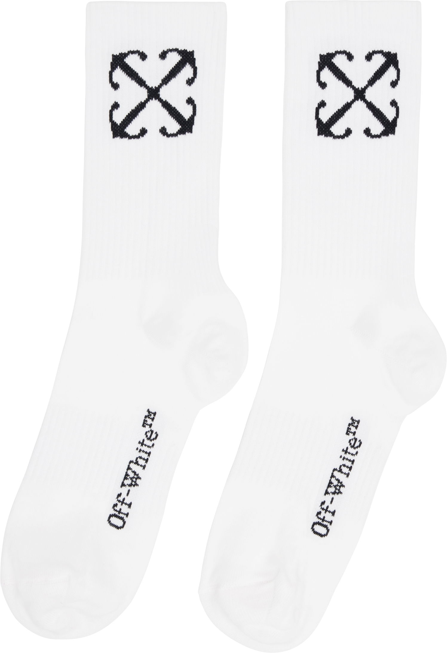 Чорапи Off-White White Mid Socks with Logo Бяло | OMRA080C99KNI0010110, 1