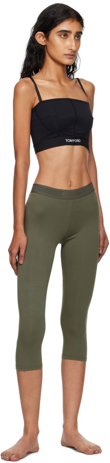 Клинове Tom Ford Tom Ford Modal Yoga Capri Leggings Зелено | PAJ102-JEX166, 3