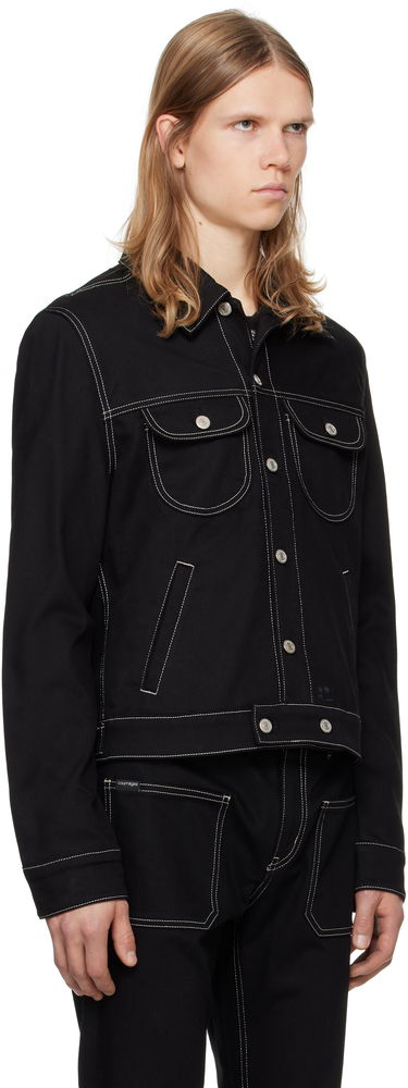 Яке Courrèges Topstitched Denim Trucker Jacket Черно | 123DBL024DE0020, 1