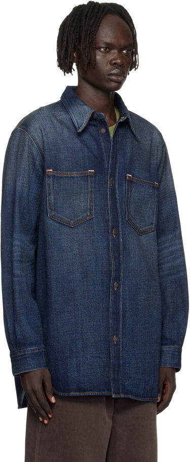 Риза Acne Studios Acne Studios Denim Button-Up Shirt Синьо | CB0112-, 4