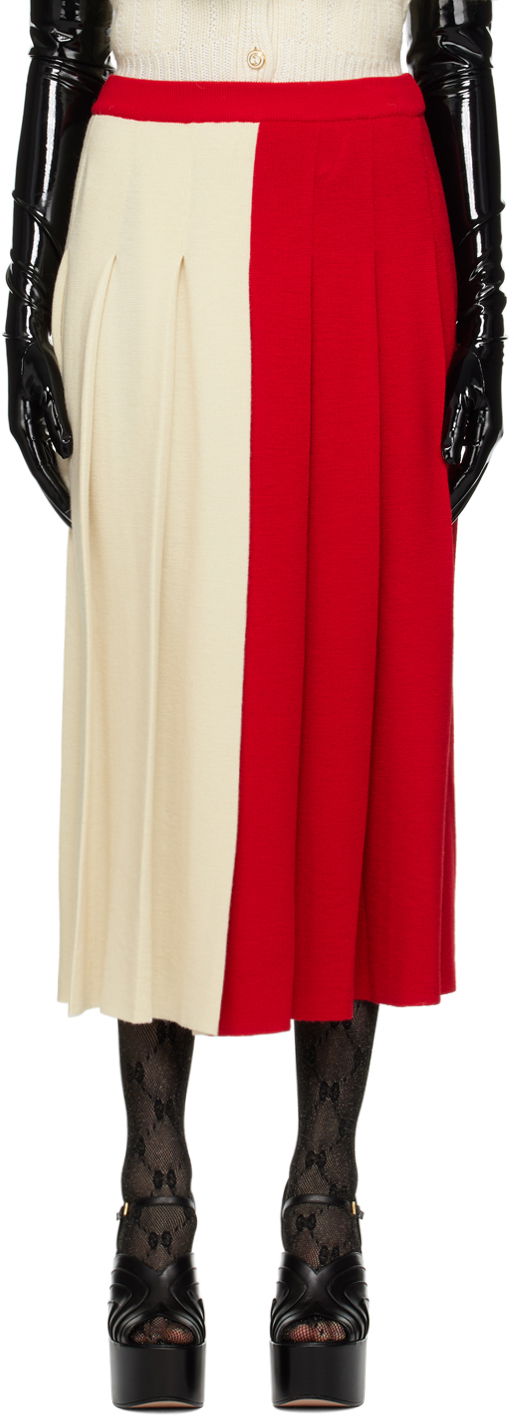 Пола Gucci Bicolor Maxi Червено | 727146 XKCZB, 0