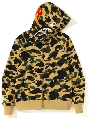Суитчър BAPE 1st Camo 2nd Shark Full Zip Hoodie Жълто | 1J70115006-YEL, 0