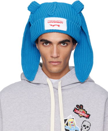 Шапка Charles Jeffrey Loverboy Charles Jeffrey LOVERBOY Chunky Knit Rabbit Ear Beanie Синьо | 052130205, 0