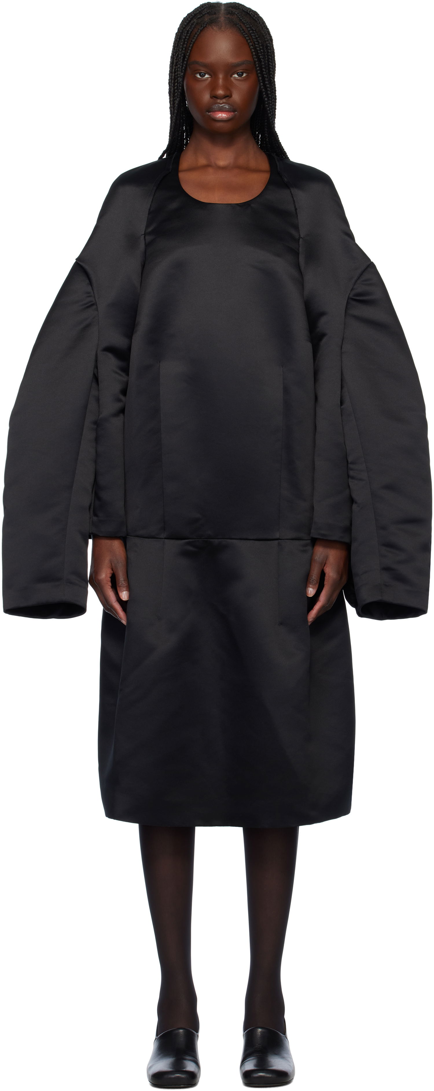 Pокля Comme des Garçons Comme des Garçons Satin Midi Dress Черно | GO-O001-051-1, 0