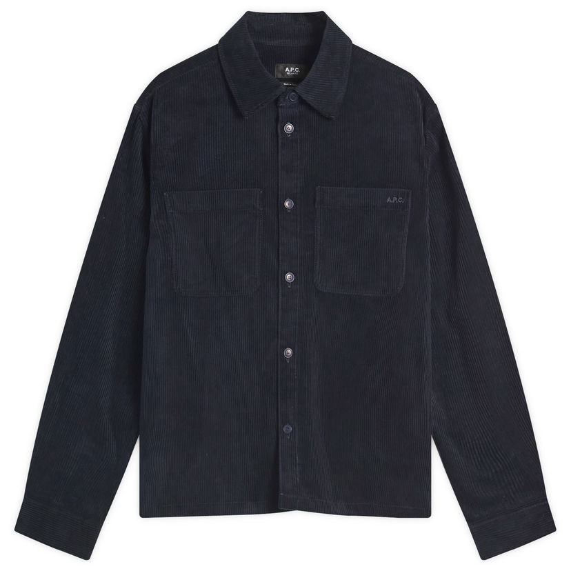 Риза A.P.C. Men's Leon Corduroy Overshirt Тъмно синьо | COHBB-H32019-IAK