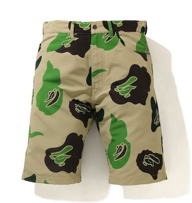 Къси панталони BAPE Def Camo Wide Shorts Зелено | 001SPH301022X, 0