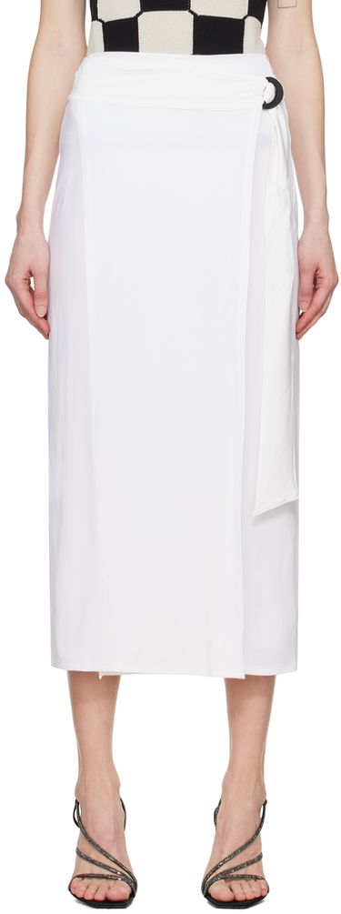 Пола Max Mara Beato Midi Wrap Skirt with Ring Detail Бяло | 2416691069600, 0
