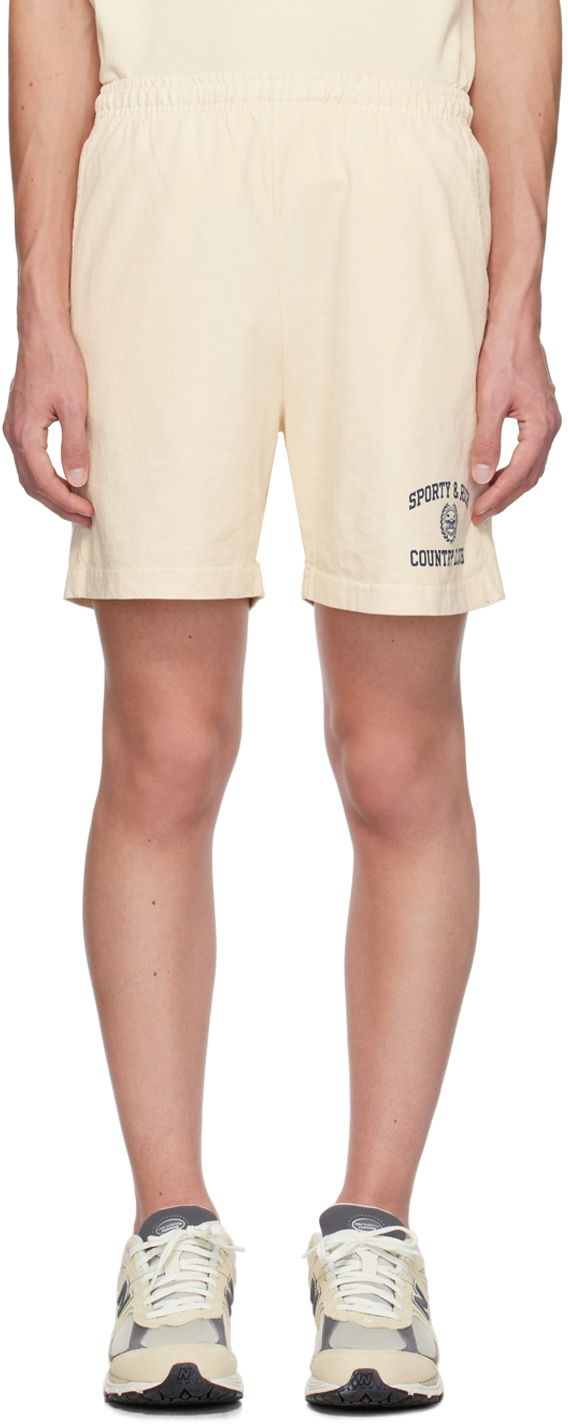 Къси панталони Sporty & Rich Off-White Varsity Crest Shorts Бежово | SH021S409VC, 0