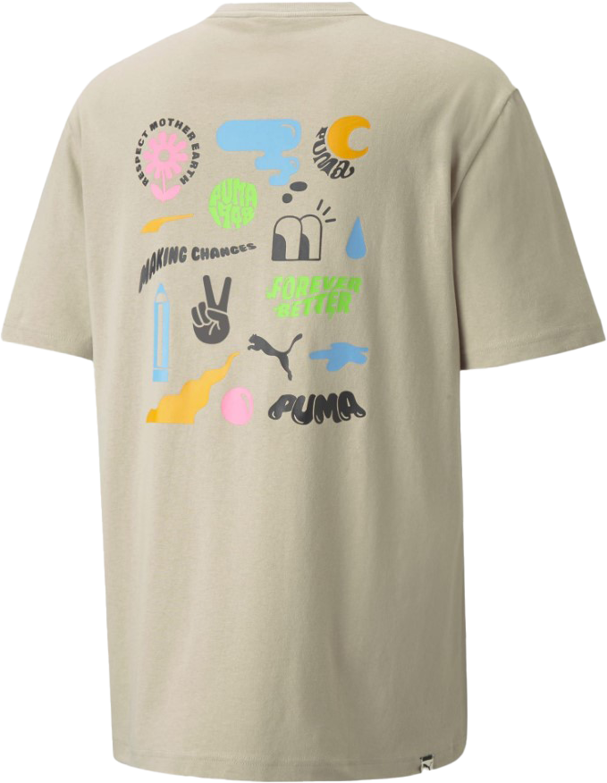 Тениска Puma Downtown Graphic Tee Бежово | 53159642, 1