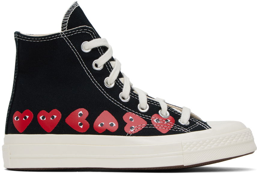 Тениска Comme des Garçons COMME des GARÇONS PLAY Chuck 70 Multi Heart Черно | K127, 0