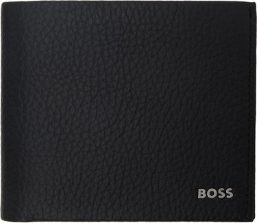 Портфейл BOSS Leather Wallet with Logo Lettering Черно | 50529496, 0