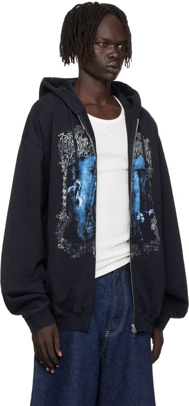 Суитчър VETEMENTS VETEMENTS Cradle of Filth Oversized Zip-Up Hoodie Черно | UCF76ZU800B, 1