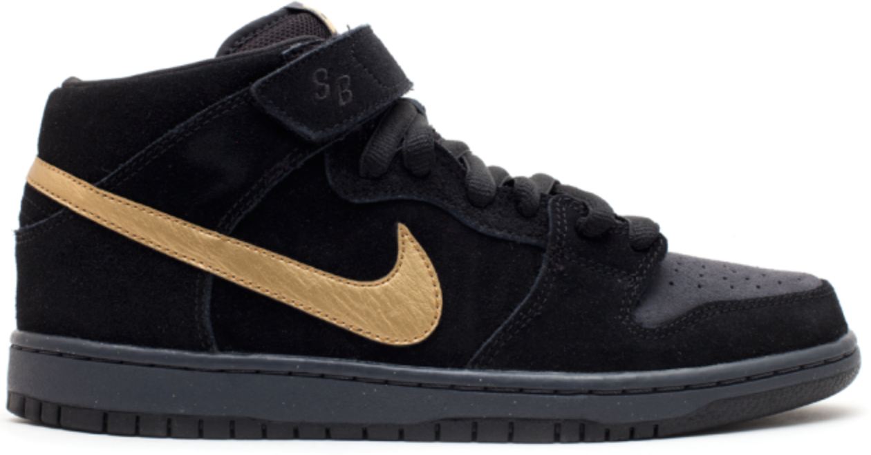 Кецове и обувки Nike SB SB Dunk Mid Obsidian Metallic Gold Черно | 314383-474, 0