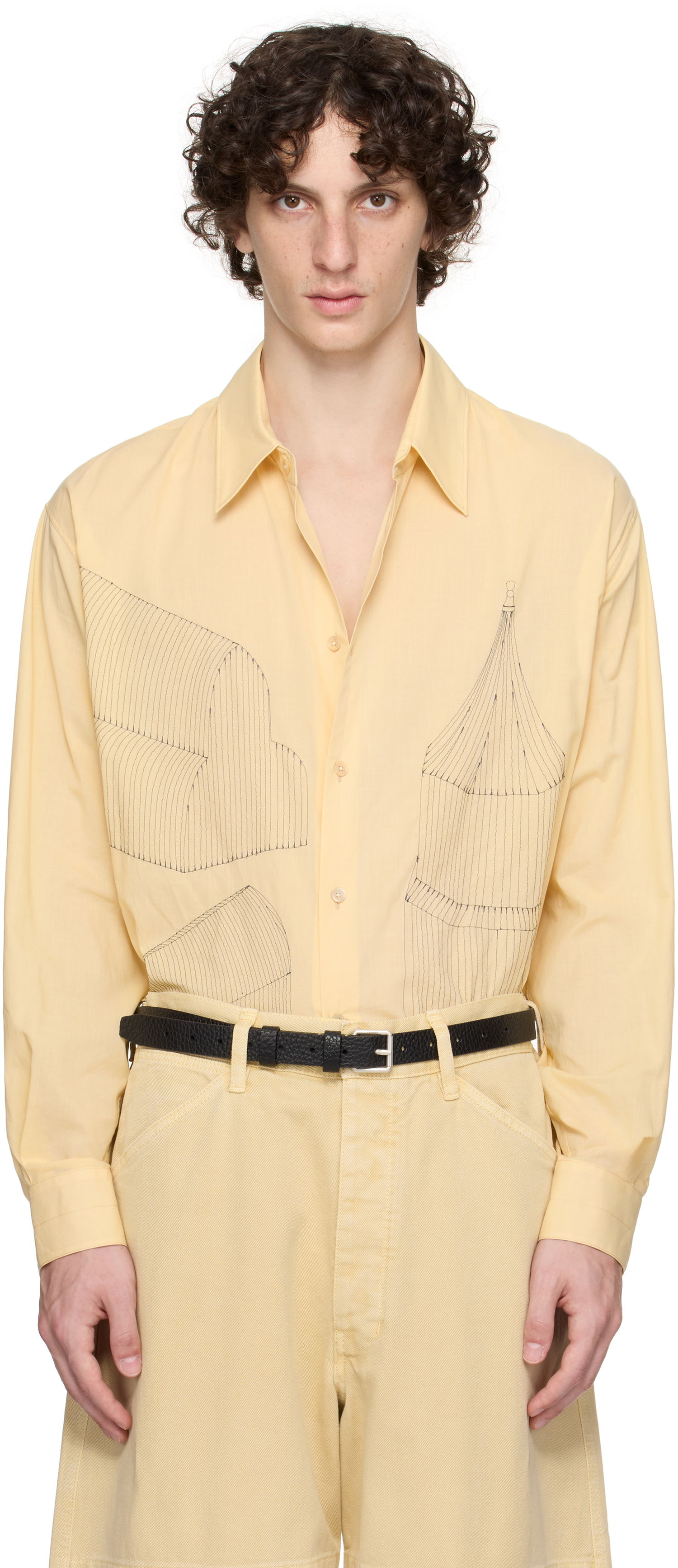 Риза LEMAIRE Lemaire Philippe Weisbecker Relaxed Shirt Жълто | SH1164 LF1389, 0