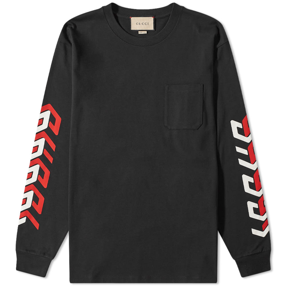 Тениска Gucci Gucci Geometric Long Sleeve T-Shirt Черно | 676063-XJDWA-1152, 0