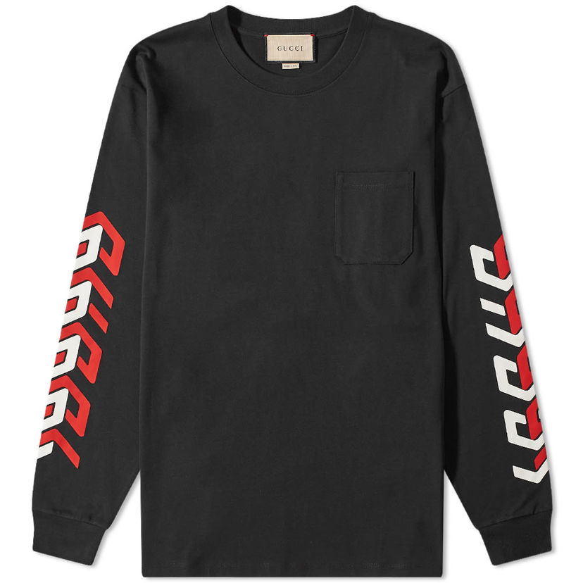 Тениска Gucci Gucci Geometric Long Sleeve T-Shirt Черно | 676063-XJDWA-1152