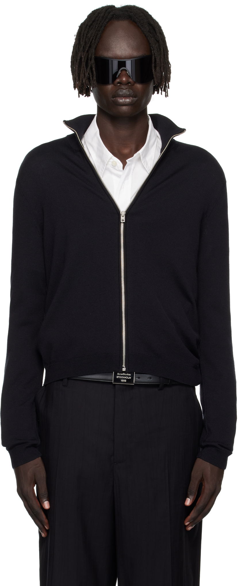 Пуловер Acne Studios Zip Up Cardigan Черно | B60365-