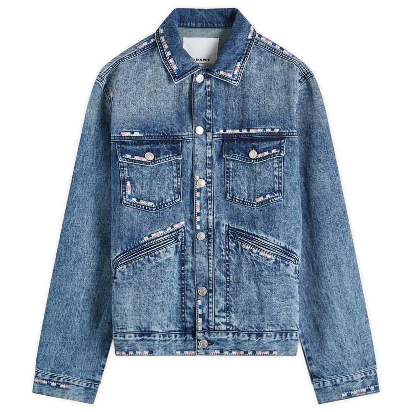 Яке ISABEL MARANT Jango Embroidered Denim Jacket Синьо | 24AVE0061HF-B3H02H-30BU